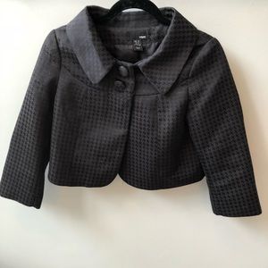 Black jacquard cropped jacket